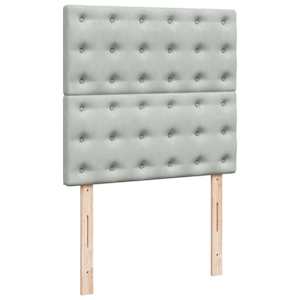 Box spring postel s matrací světle šedá 100x200 cm samet - obrázek 8