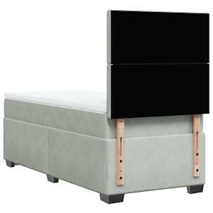 Box spring postel s matrací světle šedá 100x200 cm samet - obrázek 10