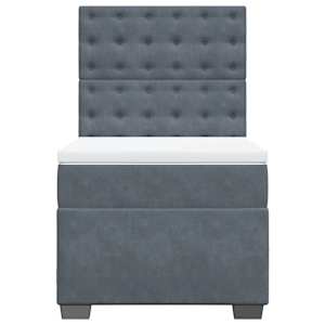 Box spring postel s matrací tmavě šedá 100x200 cm samet - obrázek 4
