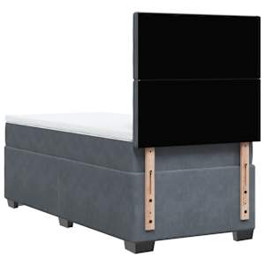 Box spring postel s matrací tmavě šedá 100x200 cm samet - obrázek 10