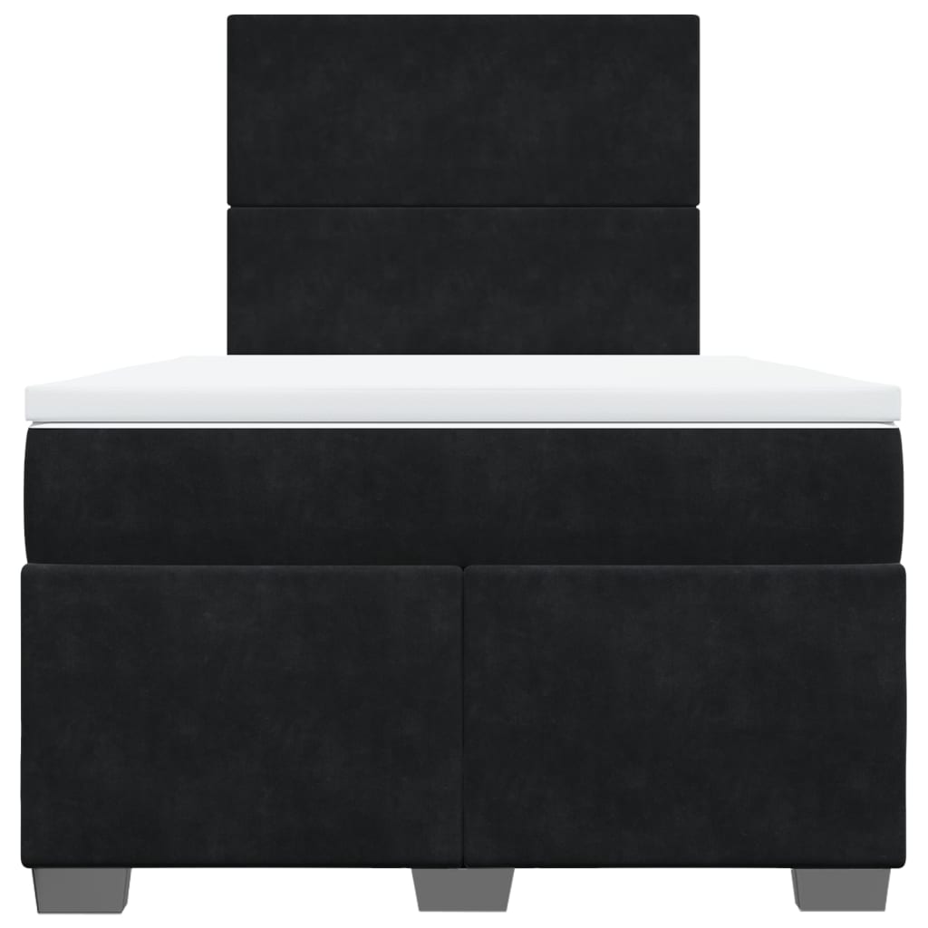 vidaXL Boxspring met matras fluweel zwart 120x190 cm, foto 4