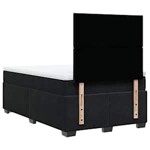 Box spring postel s matrací černá 120 x 190 cm samet - obrázek 10