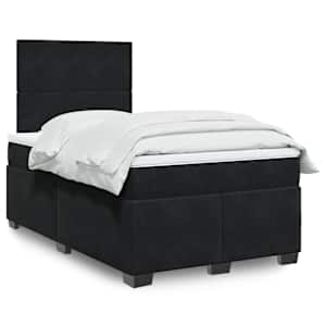 Box spring postel s matrací černá 120 x 190 cm samet - obrázek 1