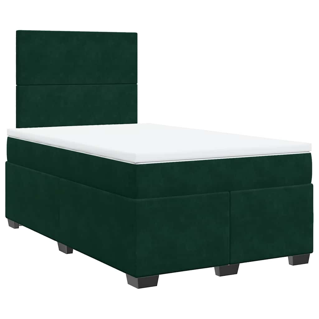vidaXL Boxspring met matras fluweel donkergroen 120x190 cm groen, foto 3
