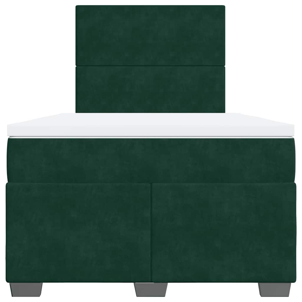 vidaXL Boxspring met matras fluweel donkergroen 120x190 cm groen, foto 4