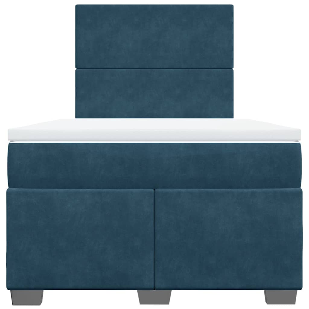 vidaXL Boxspring met matras fluweel blauw 120x190 cm, foto 4