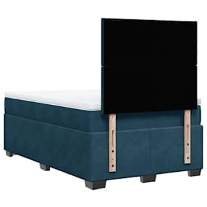 Box spring postel s matrací modrá 120 x 190 cm samet - obrázek 10