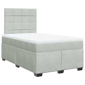 Box spring postel s matrací světle šedá 120x190 cm samet - obrázek 2