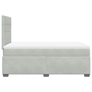 Box spring postel s matrací světle šedá 120x190 cm samet - obrázek 9