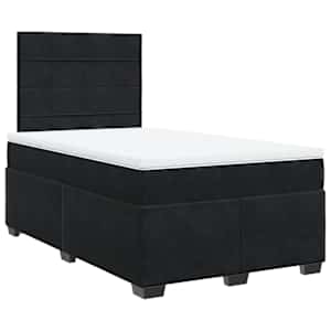 Box spring postel s matrací černá 120 x 190 cm samet - obrázek 2