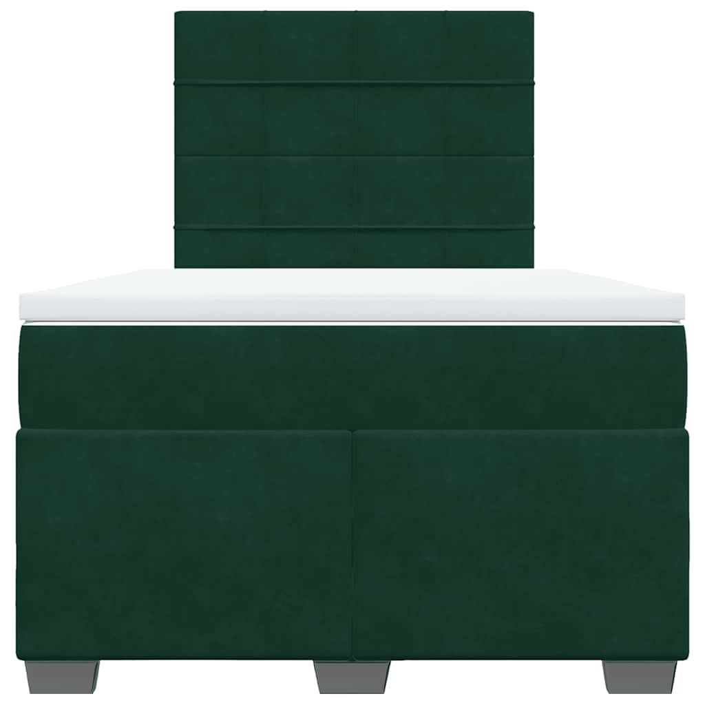 vidaXL Boxspring met matras fluweel donkergroen 120x190 cm groen, foto 4