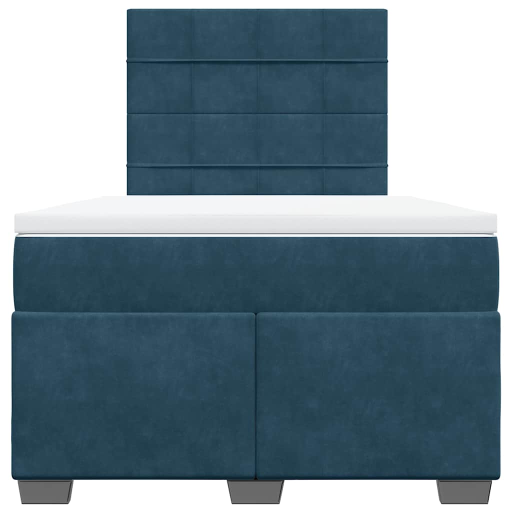 vidaXL Boxspring met matras fluweel blauw 120x190 cm, foto 4