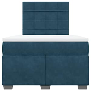 Box spring postel s matrací modrá 120 x 190 cm samet - obrázek 4