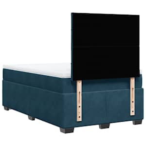 Box spring postel s matrací modrá 120 x 190 cm samet - obrázek 10
