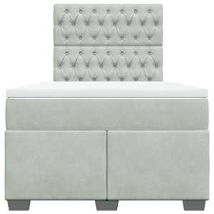 Box spring postel s matrací světle šedá 120x190 cm samet - obrázek 4