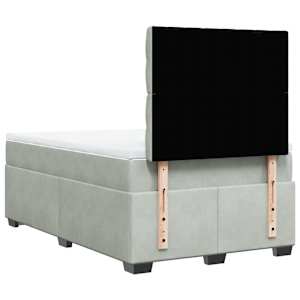 Box spring postel s matrací světle šedá 120x190 cm samet - obrázek 10