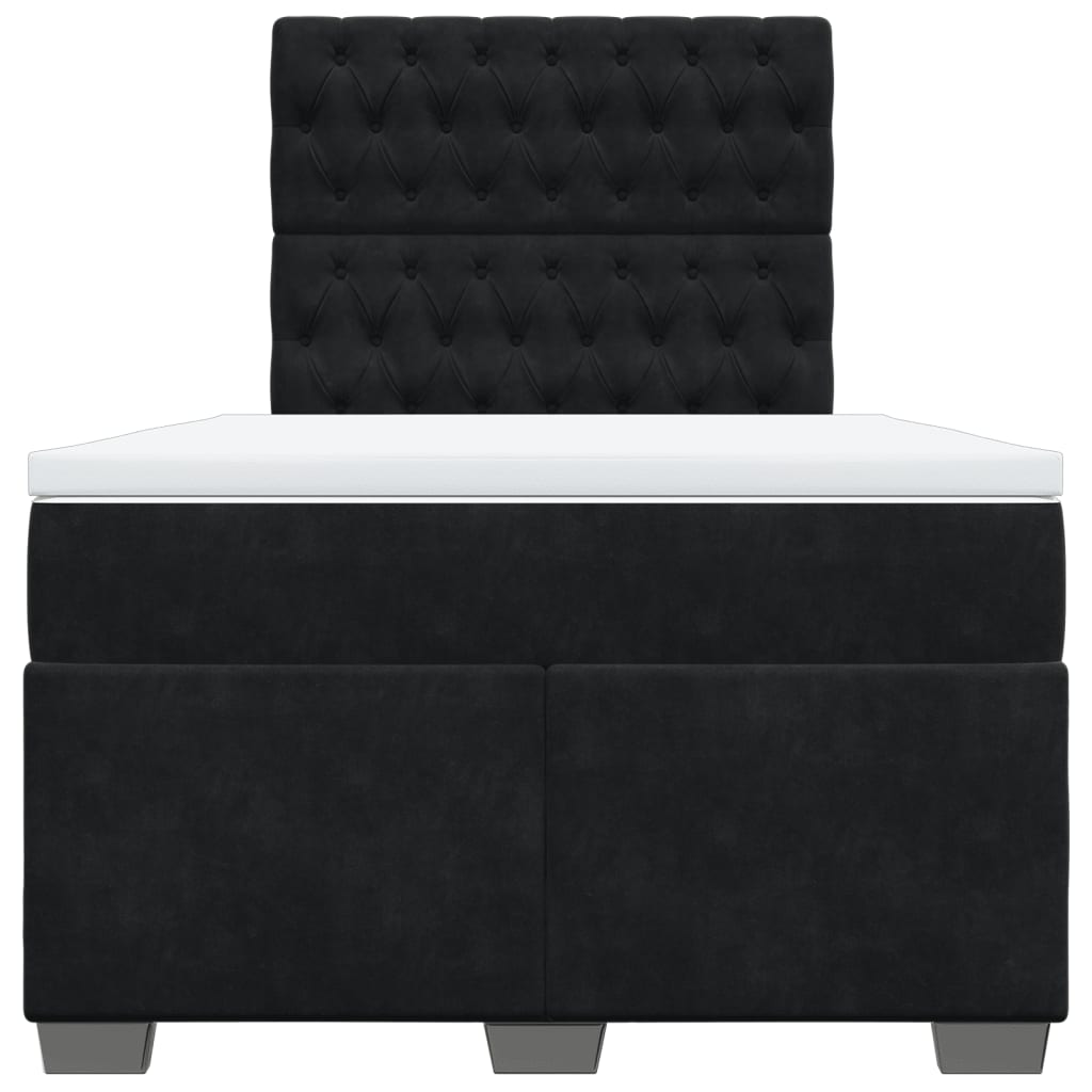 vidaXL Boxspring met matras fluweel zwart 120x190 cm, foto 4