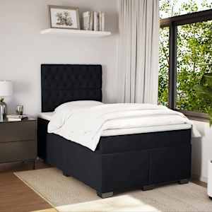 Box spring postel s matrací černá 120 x 190 cm samet - obrázek 3