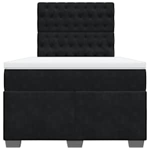 Box spring postel s matrací černá 120 x 190 cm samet - obrázek 4