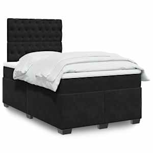 Box spring postel s matrací černá 120 x 190 cm samet - obrázek 1