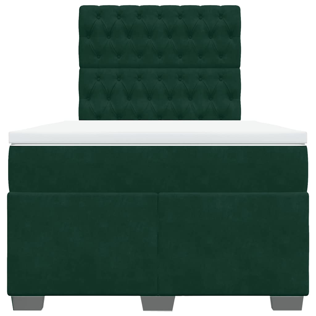 vidaXL Boxspring met matras fluweel donkergroen 120x190 cm groen, foto 4