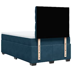 Box spring postel s matrací modrá 120 x 190 cm samet - obrázek 10