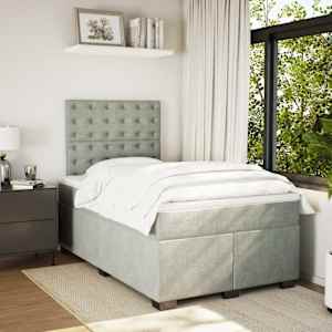 Box spring postel s matrací světle šedá 120x190 cm samet - obrázek 3