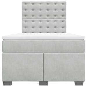 Box spring postel s matrací světle šedá 120x190 cm samet - obrázek 4