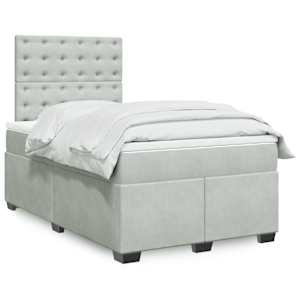 Box spring postel s matrací světle šedá 120x190 cm samet - obrázek 1