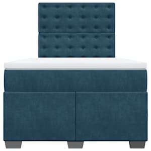Box spring postel s matrací modrá 120 x 190 cm samet - obrázek 4