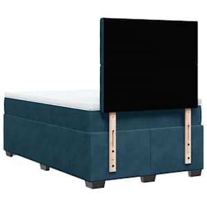 Box spring postel s matrací modrá 120 x 190 cm samet - obrázek 10
