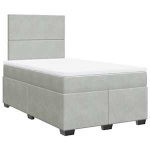 Box spring postel s matrací světle šedá 120 x 200 cm samet - obrázek 2