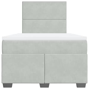 Box spring postel s matrací světle šedá 120 x 200 cm samet - obrázek 4