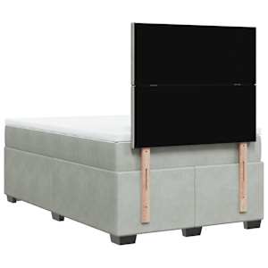 Box spring postel s matrací světle šedá 120 x 200 cm samet - obrázek 10