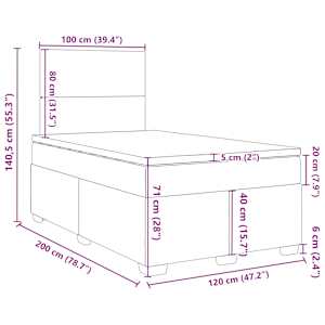 Box spring postel s matrací tmavě šedá 120 x 200 cm samet - obrázek 13