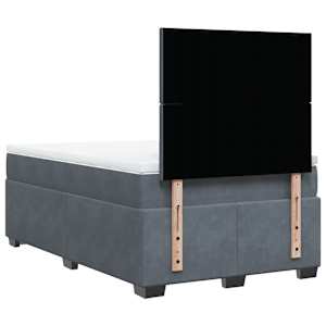 Box spring postel s matrací tmavě šedá 120 x 200 cm samet - obrázek 10