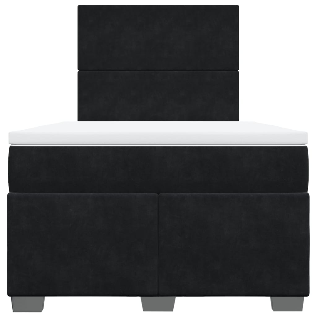 vidaXL Boxspring met matras fluweel zwart 120x200 cm, foto 4