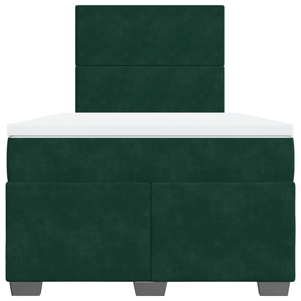 vidaXL Boxspring met matras fluweel donkergroen 120x200 cm groen, foto 4