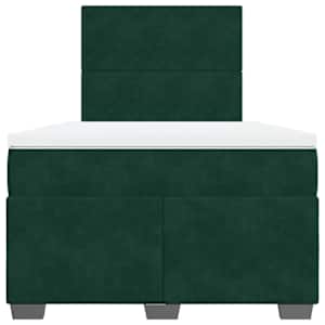 Box spring postel s matrací tmavě zelená 120 x 200 cm samet - obrázek 4