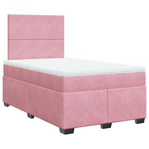 Box spring postel s matrací růžová 120 x 200 cm samet - obrázek 2