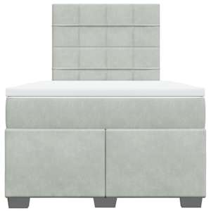 Box spring postel s matrací světle šedá 120 x 200 cm samet - obrázek 4