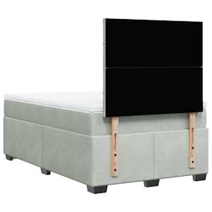 Box spring postel s matrací světle šedá 120 x 200 cm samet - obrázek 10