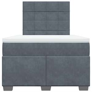Box spring postel s matrací tmavě šedá 120 x 200 cm samet - obrázek 4