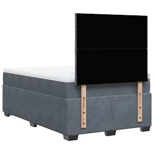 Box spring postel s matrací tmavě šedá 120 x 200 cm samet - obrázek 10