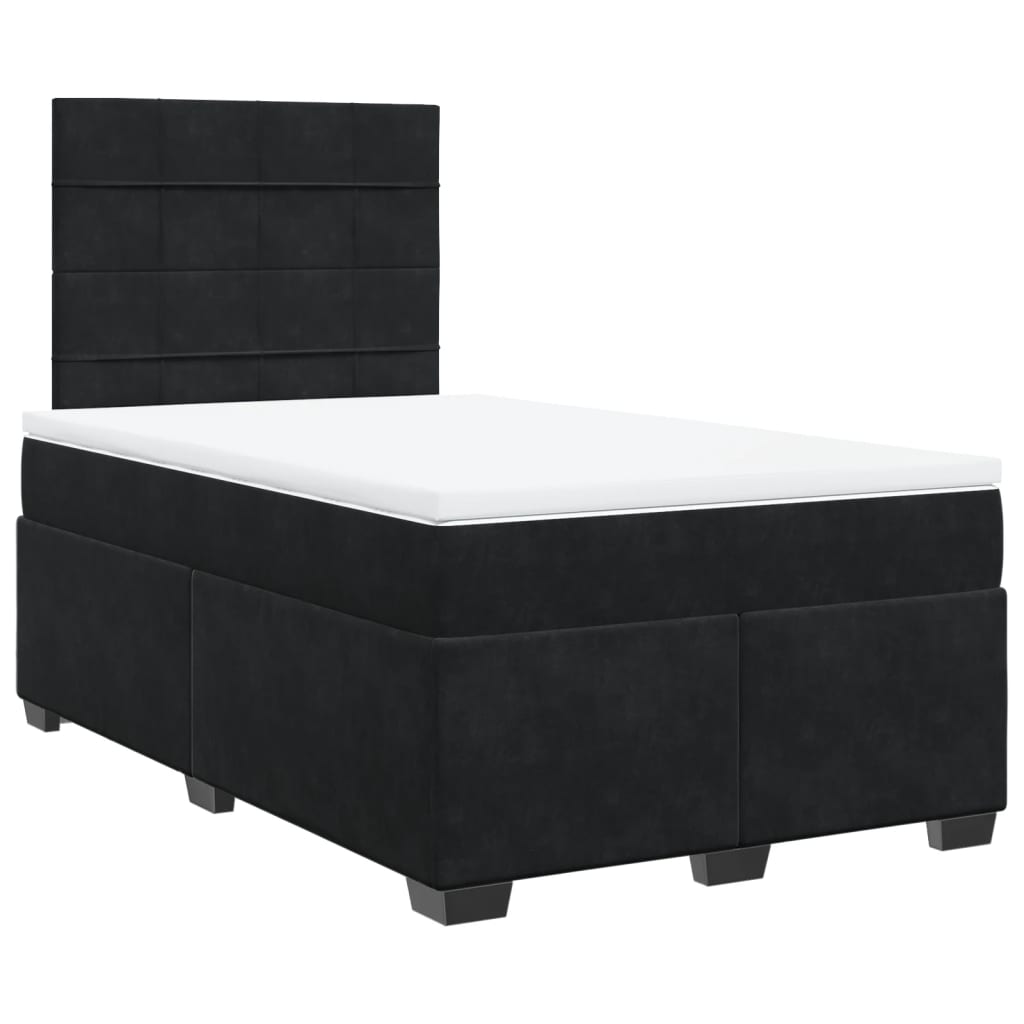 vidaXL Boxspring met matras fluweel zwart 120x200 cm, foto 3