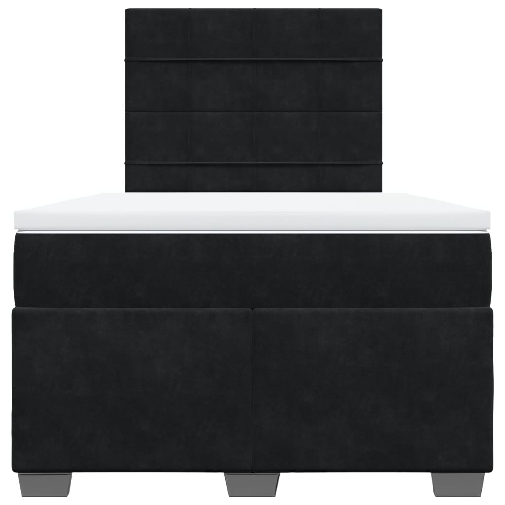 vidaXL Boxspring met matras fluweel zwart 120x200 cm, foto 4