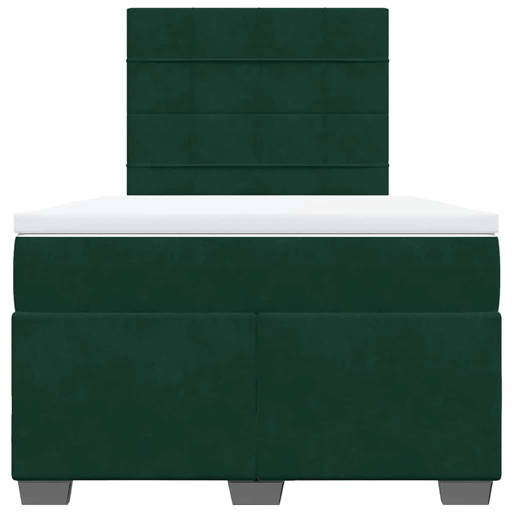 vidaXL Boxspring met matras fluweel donkergroen 120x200 cm groen, foto 4