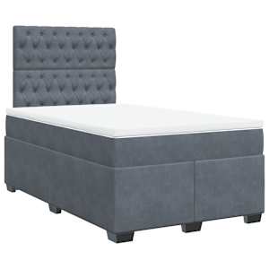 Box spring postel s matrací tmavě šedá 120 x 200 cm samet - obrázek 2