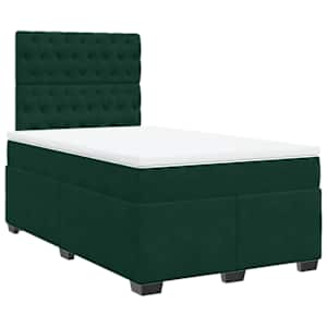 Box spring postel s matrací tmavě zelená 120 x 200 cm samet - obrázek 2