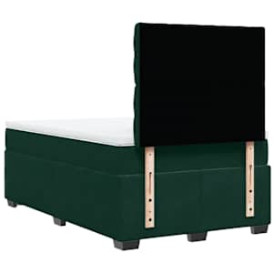 Box spring postel s matrací tmavě zelená 120 x 200 cm samet - obrázek 10